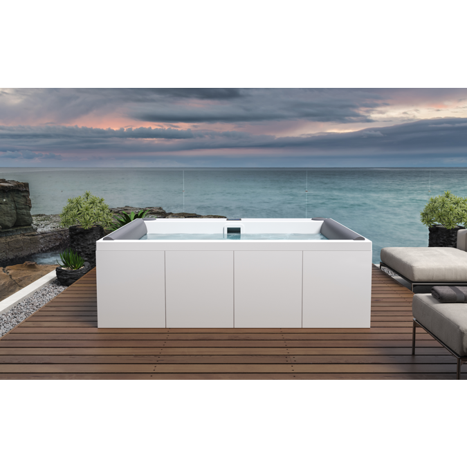 Aquatica Downtown Spa with Maridur® White Composite Panel
