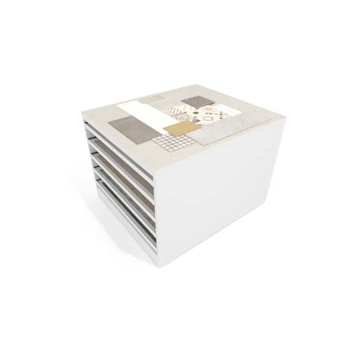 Tevere 120x120 | Drawer tile display cabinet