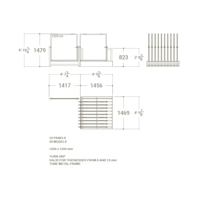 Misuri 10P 120X120 | Rotating tile display