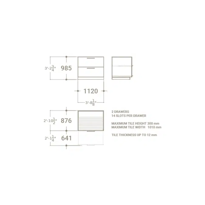 M2 Closed | Fliesenschubladenelement