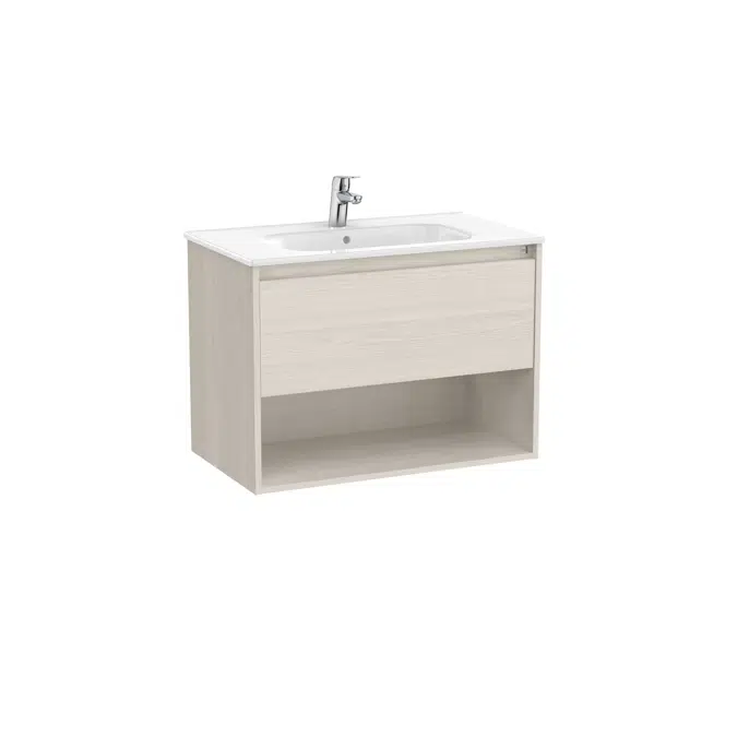Tenor  Unik - base unit with one drawer, bottom shelf and basin