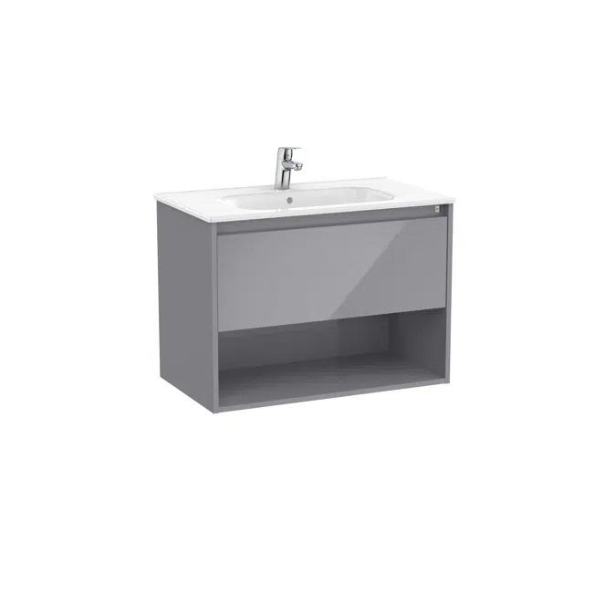 Tenor  Unik - base unit with one drawer, bottom shelf and basin