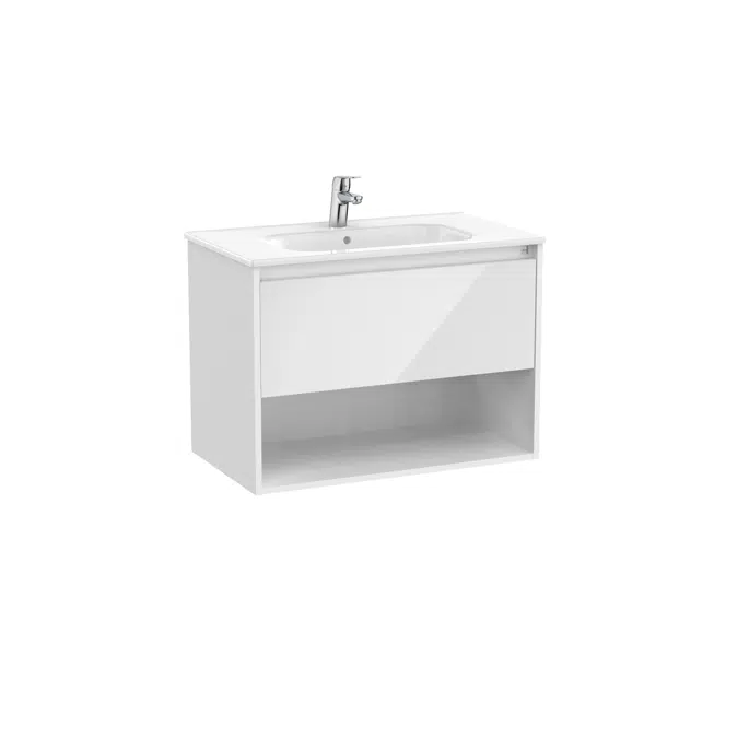 Tenor  Unik - base unit with one drawer, bottom shelf and basin