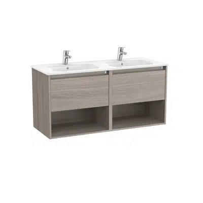 obraz dla Tenor  Unik - base unit with two drawers, bottom shelves and double basin