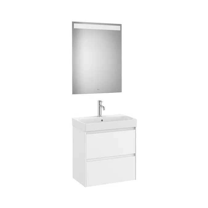 ONA Pack (compact base unit with two drawers, basin and LED mirror)