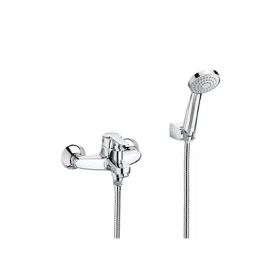 Image for V2 | VICTORIA Wall-mounted bath-shower mixer, automatic diverter, handshower, flexible hose and wall bracket