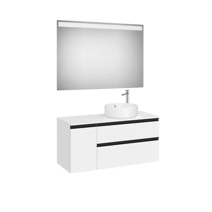 THE GAP  1100 Pack (base unit 2 drawers for right hand over countertop basin and LED mirror)