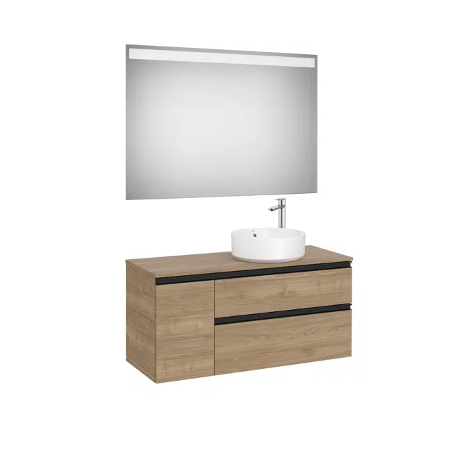 THE GAP  1100 Pack (base unit 2 drawers for right hand over countertop basin and LED mirror)