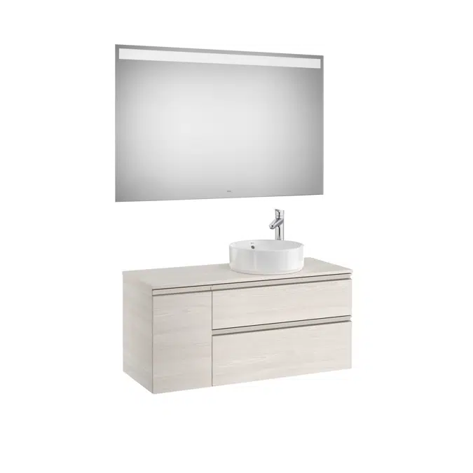 THE GAP  1100 Pack (base unit 2 drawers for right hand over countertop basin and LED mirror)