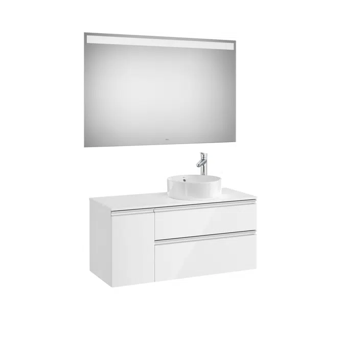 THE GAP  1100 Pack (base unit 2 drawers for right hand over countertop basin and LED mirror)