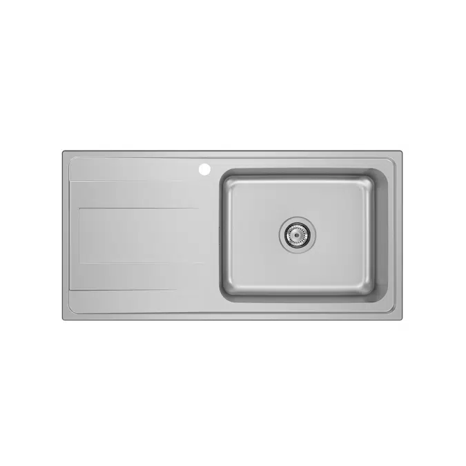 BUDAPEST 1000 Left single bowl stainless steel sink