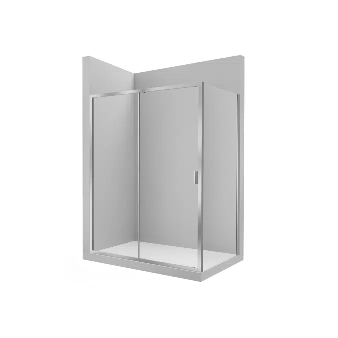 VICTORIA L2-E 1000 - Front shower enclosure with 1 sliding door + 1 fixed panel