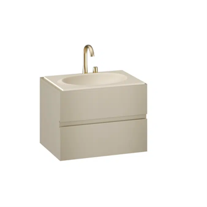 ARMANI - ISLAND 816 mm wall-hung furniture for countertop washbasin and deck-mounted basin mixer