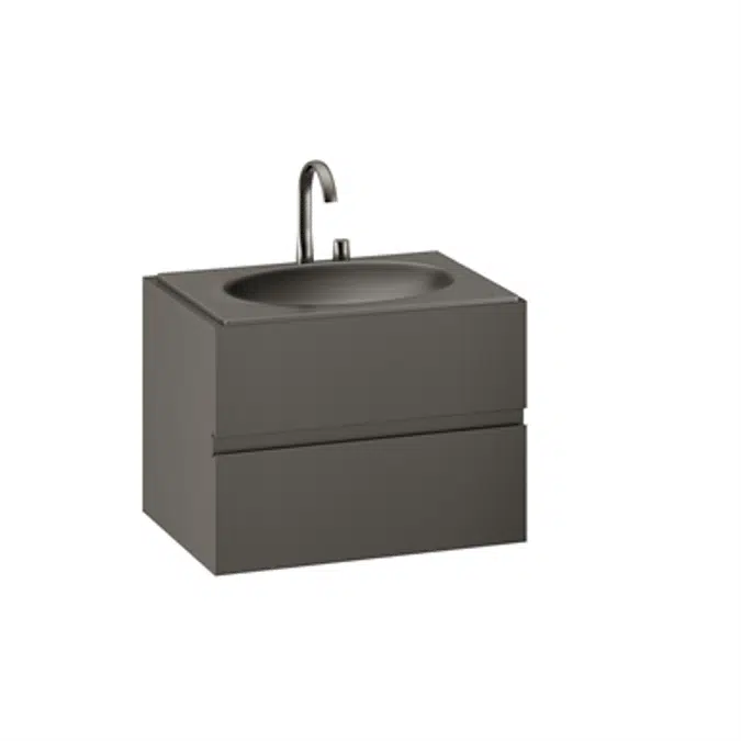 ARMANI - ISLAND 816 mm wall-hung furniture for countertop washbasin and deck-mounted basin mixer