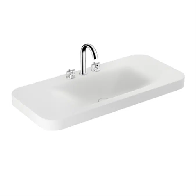 ARMANI - BAIA 1100 mm countertop washbasin for 3-holes basin mixer
