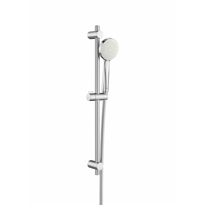 Stella Shower kit. 1 function, 100 mm hand-shower, 700 mm slide bar with adjustable hand-shower bracket and 1.70 m PVC shower flexible hose