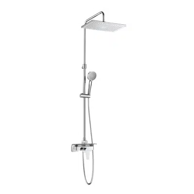 Image for Even Shower column with adaptable shelf, height adjustable from 875 to 1275mm, and swivelling shower arm