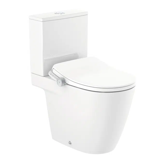 Ona In-Wash® Ona - Back to wall single floorstanding Rimless® vitreous china smart toilet. Supraglaze® coating.