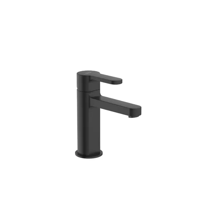 L20 Round - Basin mixer with smooth body and flexible supply hoses. Cold Start. S-Size