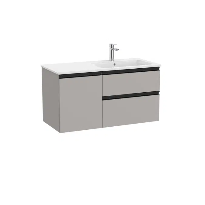 The Gap Unik (base unit with two drawers, one door and slim basin on the right)