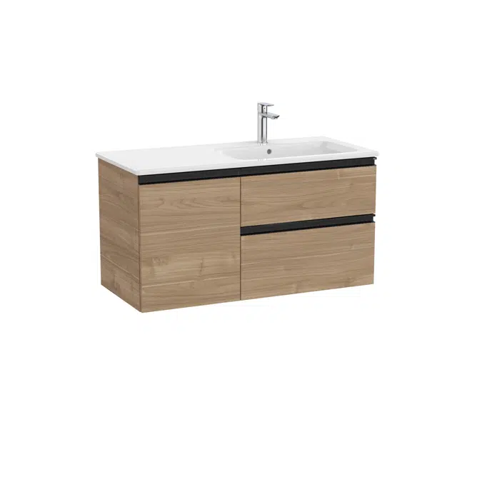 The Gap Unik (base unit with two drawers, one door and slim basin on the right)