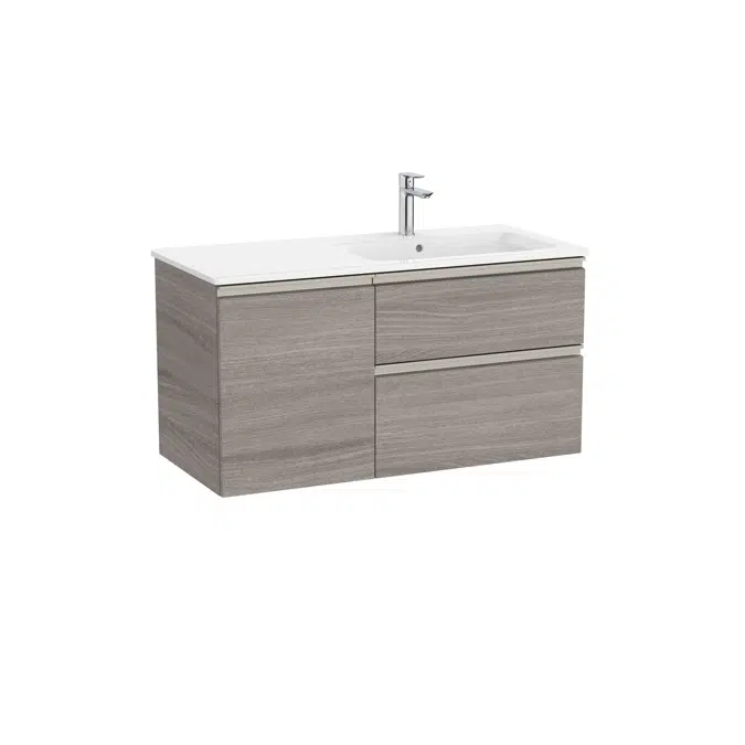 The Gap Unik (base unit with two drawers, one door and slim basin on the right)