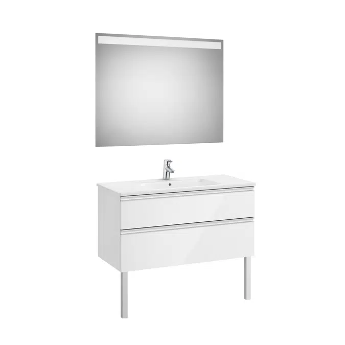 The Gap Pack (base unit with two drawers, basin and LED mirror)