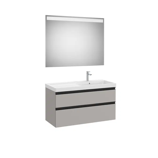 The Gap Pack (base unit with two drawers, basin on the right and Eidos LED mirror)