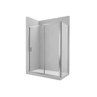 Ura L2-E - Front shower enclosure with 1 sliding door + 1 fixed panel için görüntü