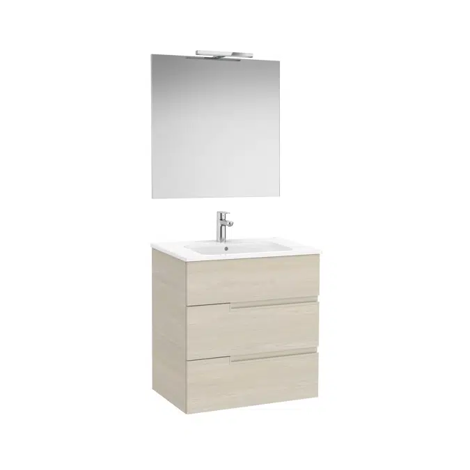 Victoria-N. Pack - base unit with three drawers, legs, basin, Luna mirror and Starlight LED spotlight
