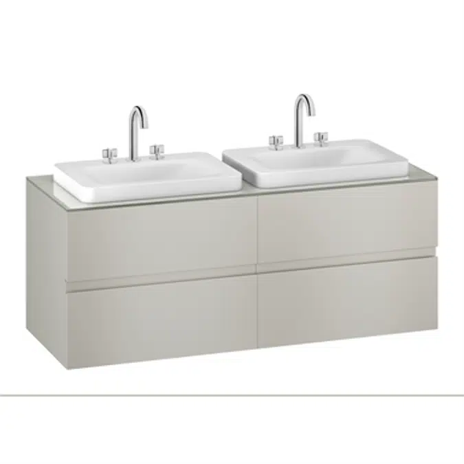 ARMANI - BAIA 1550 mm wall-hung furniture for 2 deck-mounted basin mixers and over countertop washbasins