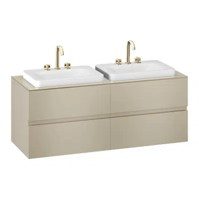 kuva kohteelle ARMANI - BAIA 1550 mm wall-hung furniture for 2 deck-mounted basin mixers and over countertop washbasins