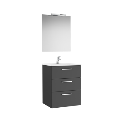 afbeelding voor VICTORIA BASIC Family Pack 605 (base unit with three drawers, basin, mirror and LED wall light)