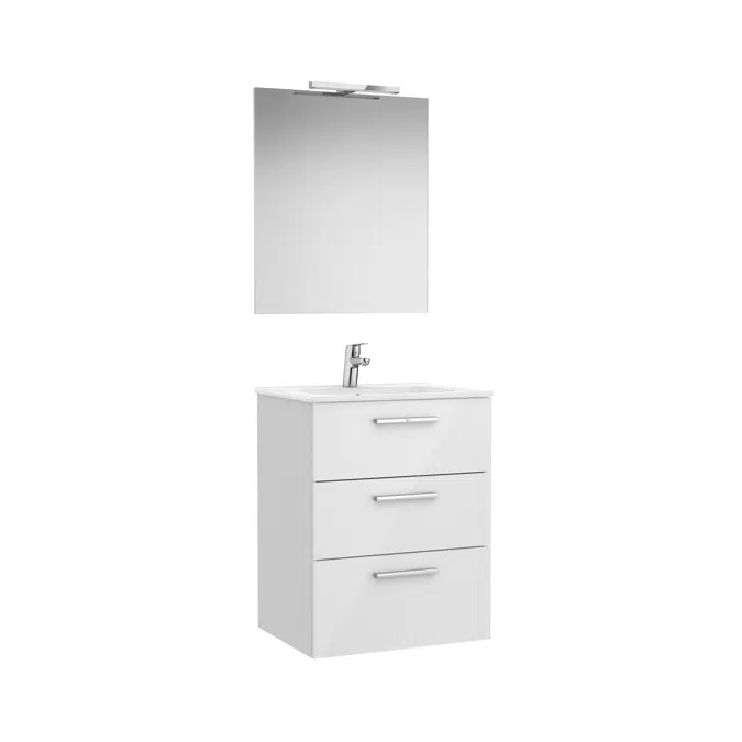 VICTORIA BASIC Family Pack 605 (base unit with three drawers, basin, mirror and LED wall light)