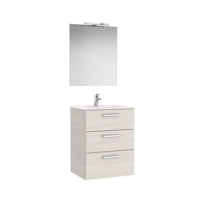 VICTORIA BASIC Family Pack 605 (base unit with three drawers, basin, mirror and LED wall light)