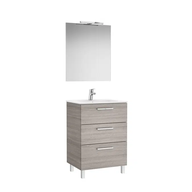 VICTORIA BASIC Family Pack 605 (base unit with three drawers, basin, mirror and LED wall light)