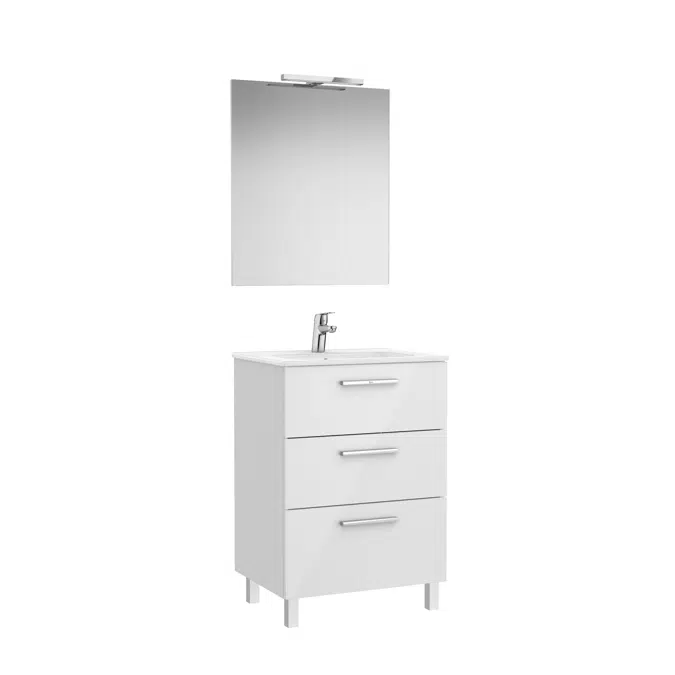 VICTORIA BASIC Family Pack 605 (base unit with three drawers, basin, mirror and LED wall light)