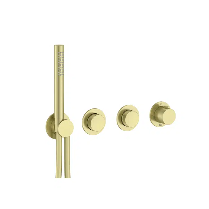 T-Multi Switch built-in thermostatic shower mixer (2 ways) with stick hand-shower, swivel wall bracket and 1.70 m PVC shower flexible hose