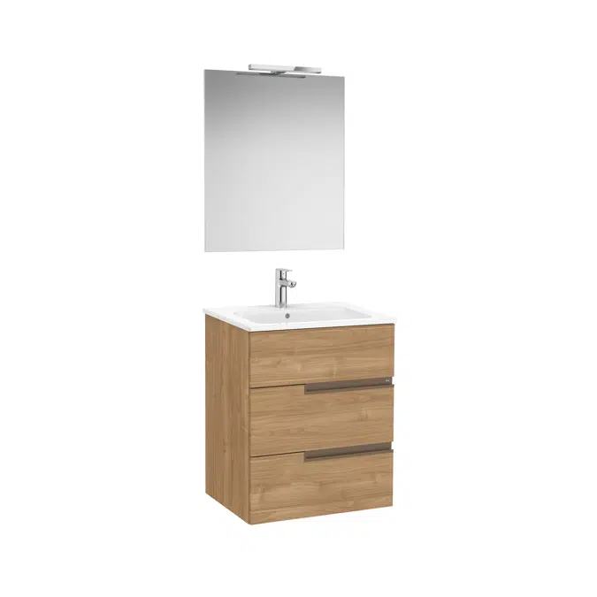 Victoria-N. Pack - base unit with three drawers, legs, basin, Luna mirror and Starlight LED spotlight