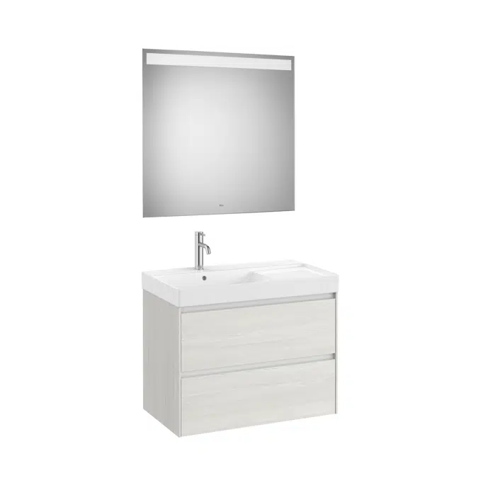 ONA Pack (base unit with two drawers, left hand basin and LED mirror)