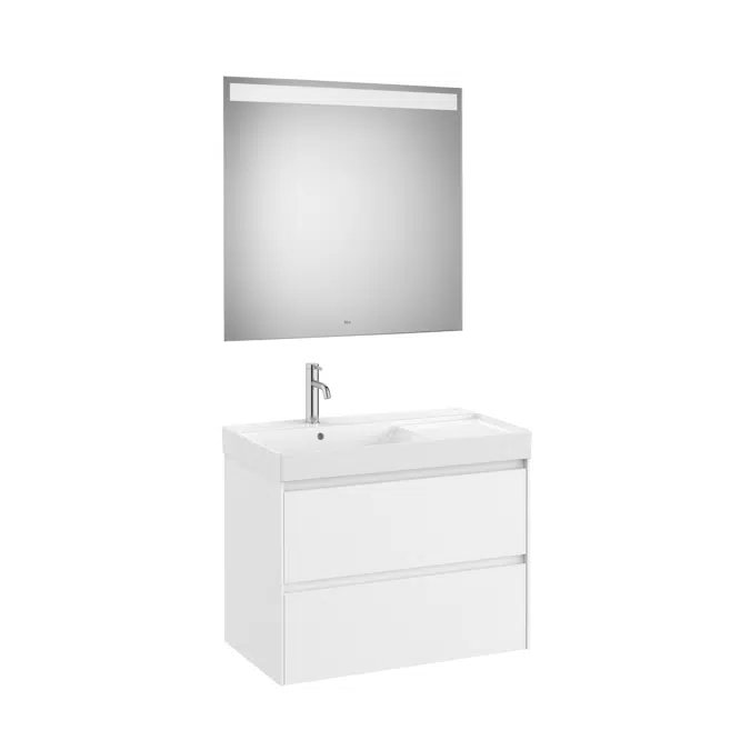 ONA Pack (base unit with two drawers, left hand basin and LED mirror)