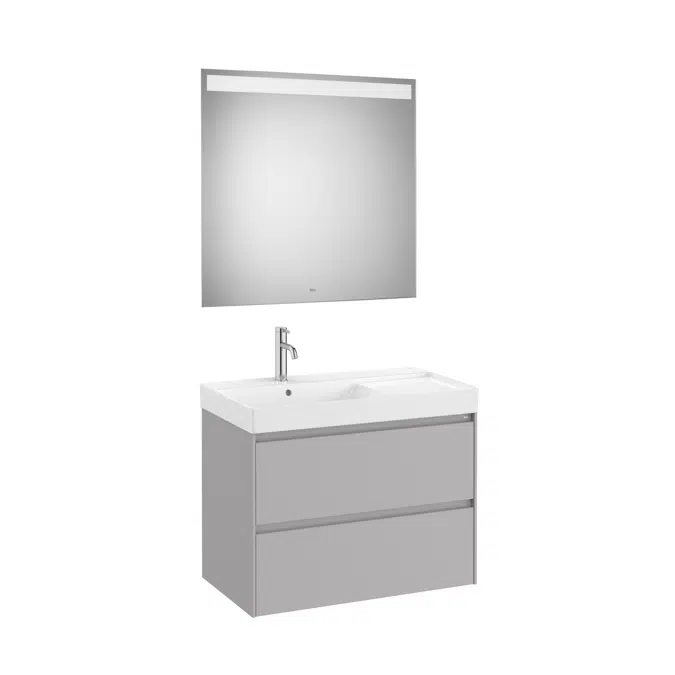 ONA Pack (base unit with two drawers, left hand basin and LED mirror)