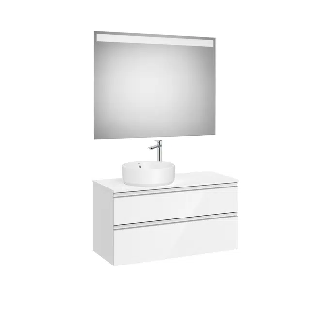 The Gap Pack (base unit with two drawers for left hand over countertop basin and LED mirror)