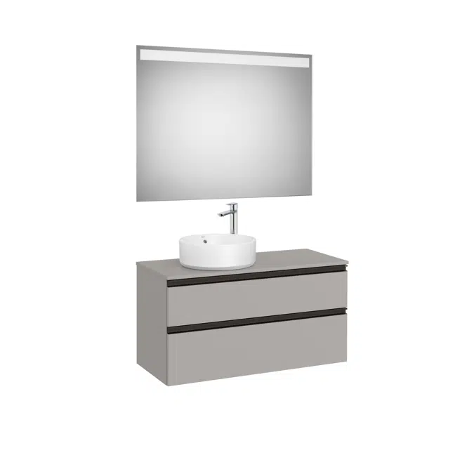 The Gap Pack (base unit with two drawers for left hand over countertop basin and LED mirror)