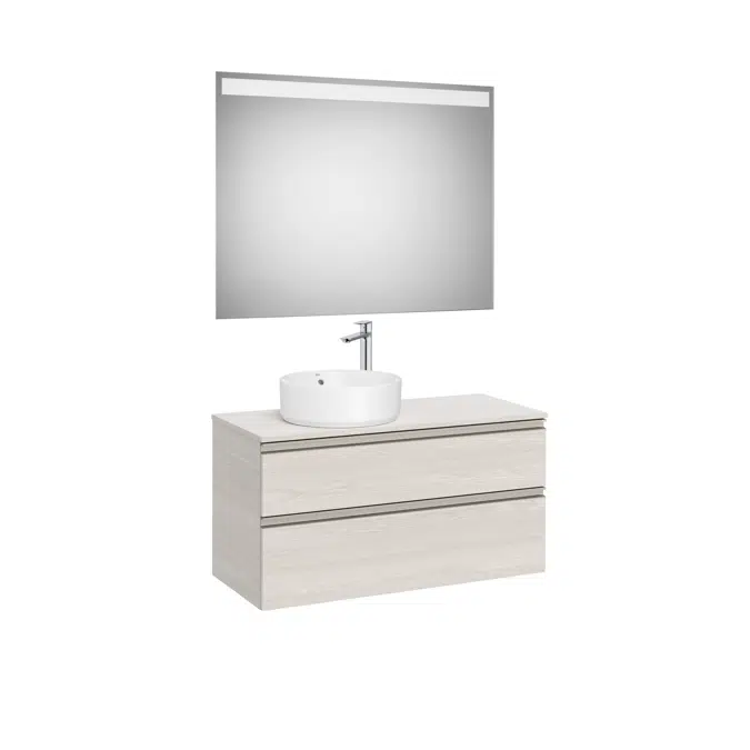 The Gap Pack (base unit with two drawers for left hand over countertop basin and LED mirror)