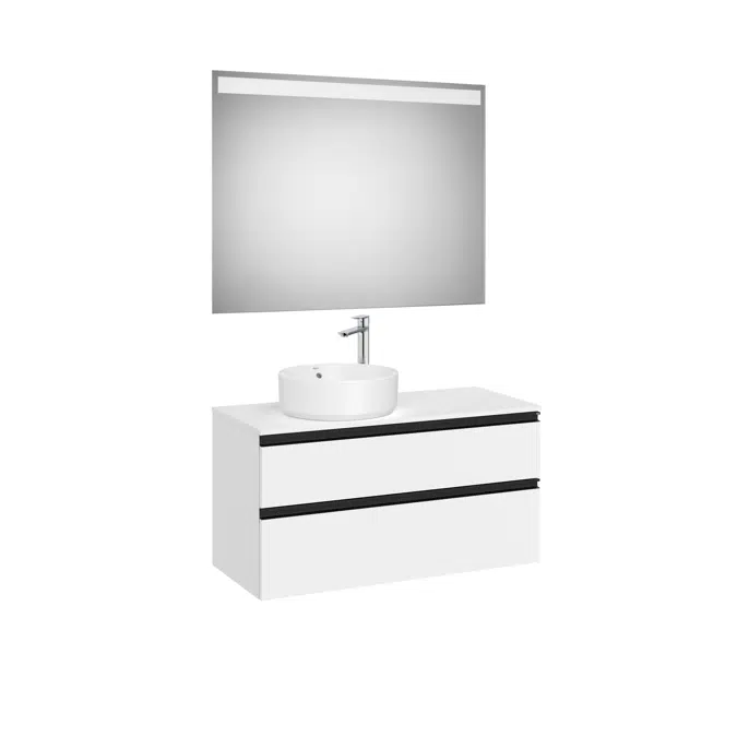 The Gap Pack (base unit with two drawers for left hand over countertop basin and LED mirror)