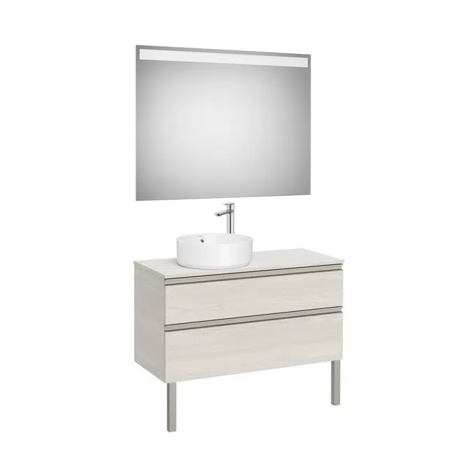 The Gap Pack (base unit with two drawers for left hand over countertop basin and LED mirror)
