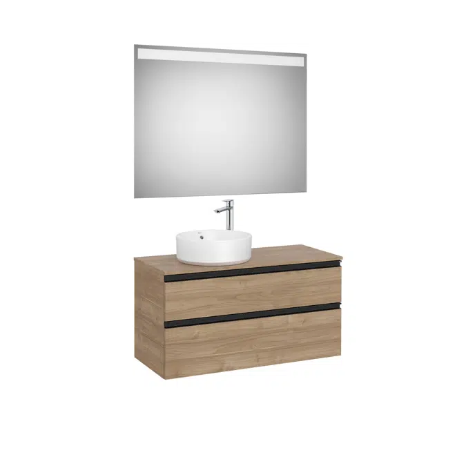 The Gap Pack (base unit with two drawers for left hand over countertop basin and LED mirror)