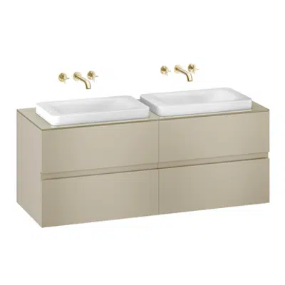 Image for ARMANI - BAIA 1550 mm wall-hung furniture for 2 over countertop washbasins and wall-mounted basin mixers