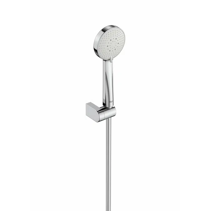 Stella Shower set. 3 functions, 100 mm hand-shower, adjustable hand-shower bracket and 1.70 m PVC shower flexible hose